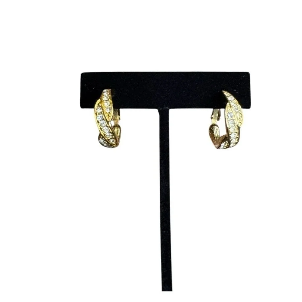 Givenchi gold tone twist clip earrings‎